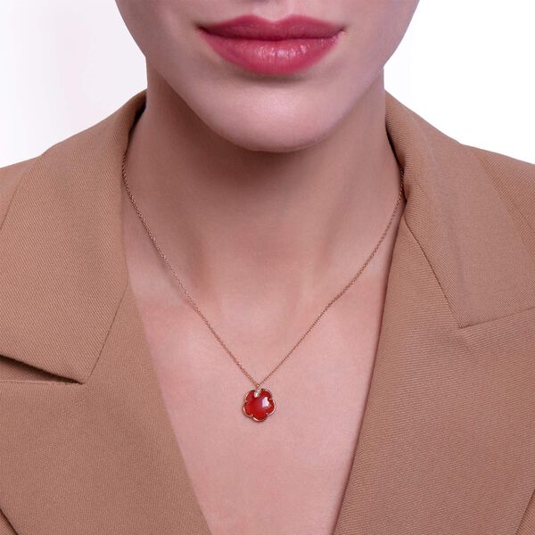 Petit Joli Rose Gold, Carnelian and Diamond Pendant